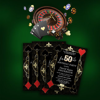 Casino Night Poker 50 und fabelhafte Geburtstagspa Einladung