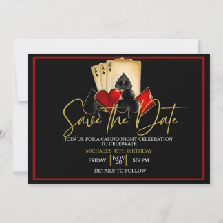 CASINO NIGHT, POKER NIGHT, GAMBLE, KARTENDICE EINLADUNG