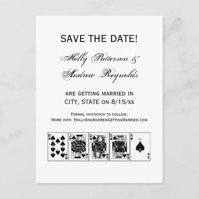 Casino Night Poker Royal Piazza della Riforma Ankündigungspostkarte (Vorderseite)