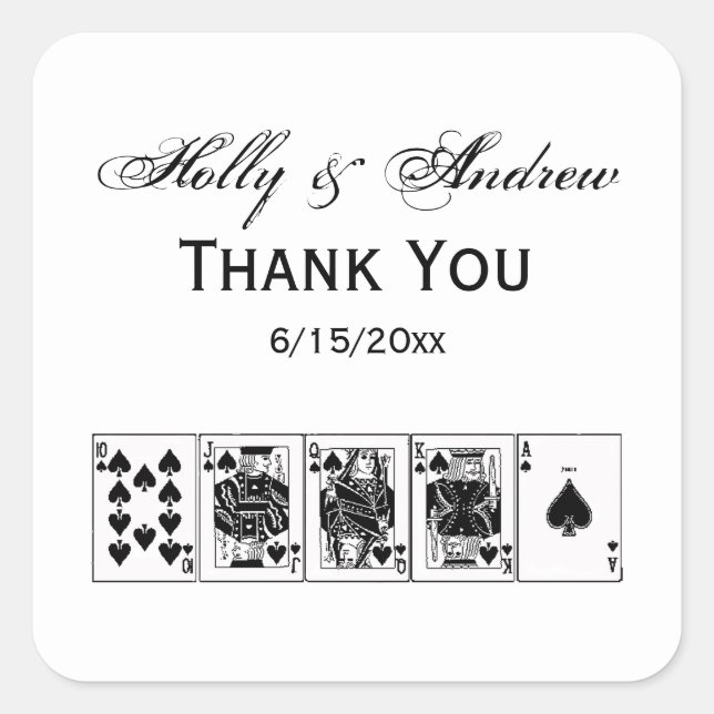 Casino Night Poker Royal Piazza della Riforma Quadratischer Aufkleber (Vorderseite)