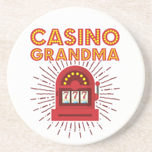 Casino Oma Spielautomat Großmutter Getränkeuntersetzer