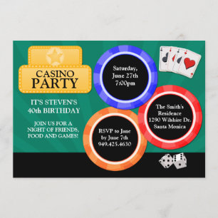 Casino-Party-Einladung Einladung