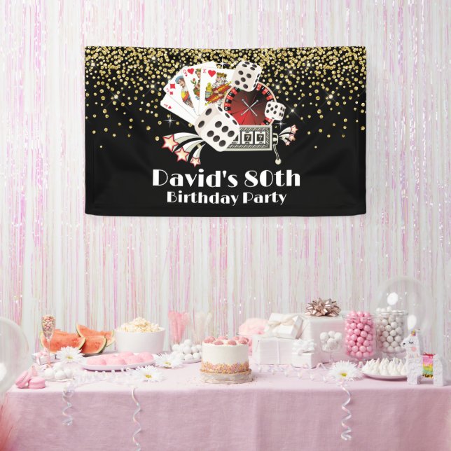 Casino Party, elegantes Geburtstagsbanner Banner (Party)