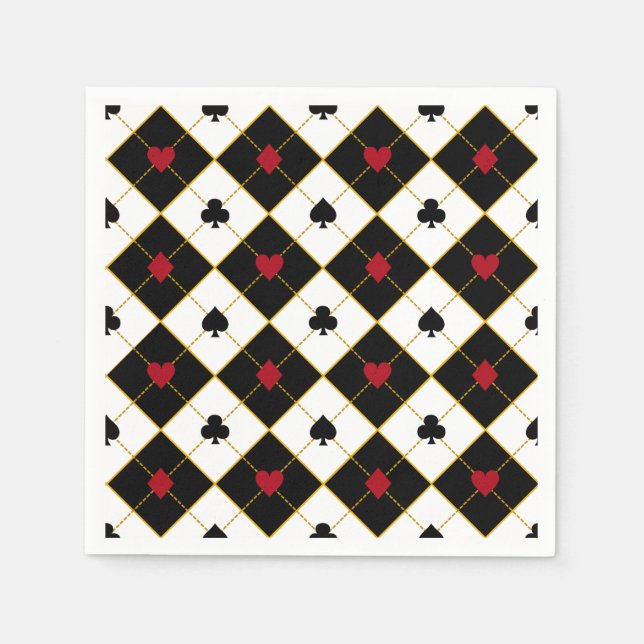 Casino Party Paper Napkins, Poker Spielkarten Serviette (Vorderseite)