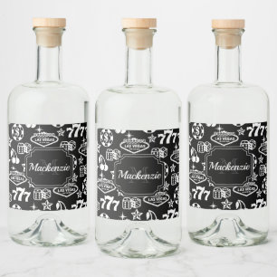 Casino Pattern Alkoholflaschenetikett