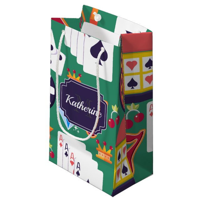 Casino Pattern Kleine Geschenktüte (Vorderseite Schrägansicht)