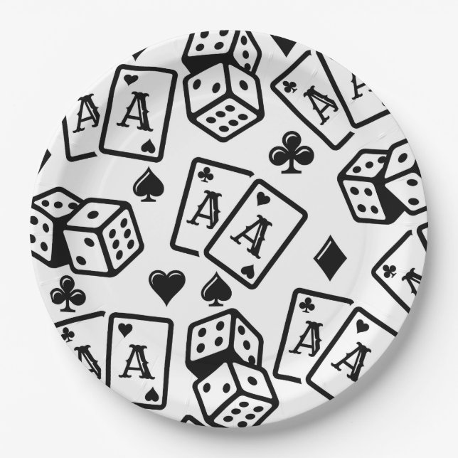 Casino Pattern Pappteller (Vorderseite)