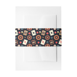 Casino pattern theme on black einladungsbanderole