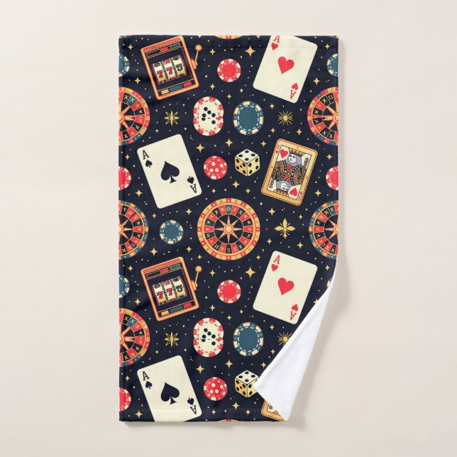 Casino pattern theme on black handtuch (Handtuch)