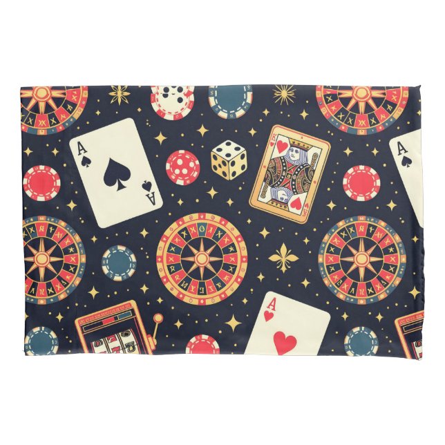 Casino pattern theme on black kissenbezug (Vorderseite)