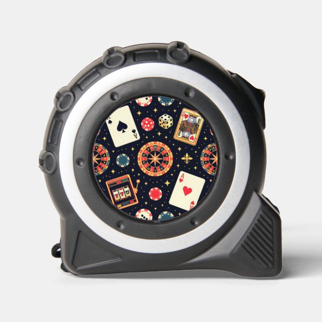 Casino pattern theme on black maßband (Vorderseite)