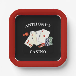 Casino Poker Card Party Personalisiert Pappteller
