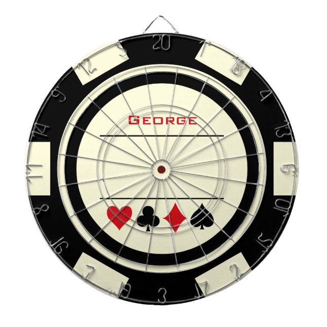 Casino Poker Chip Black Off White Vegas Dartscheibe (vorne)