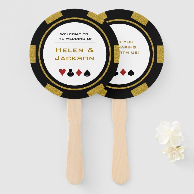 Casino Poker Chip Gold Black Willkommen bei Hochze Fächer (Vorne und Hinten)