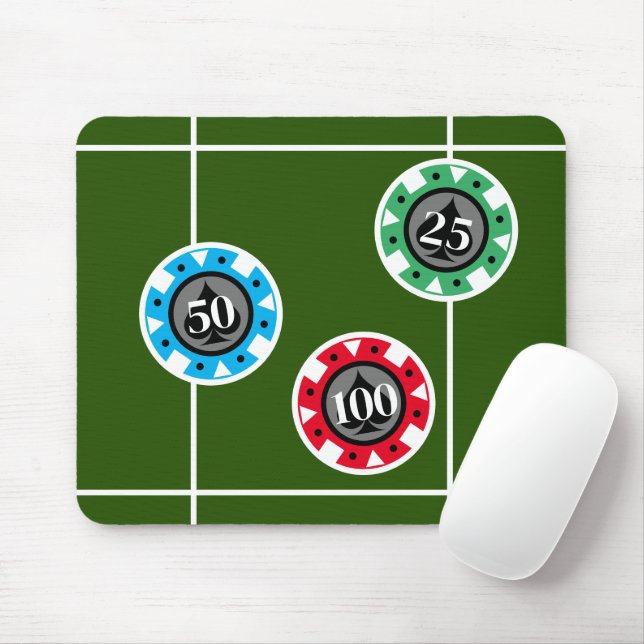 Casino Poker Chips auf Roulette Mousepad (Mit Mouse)