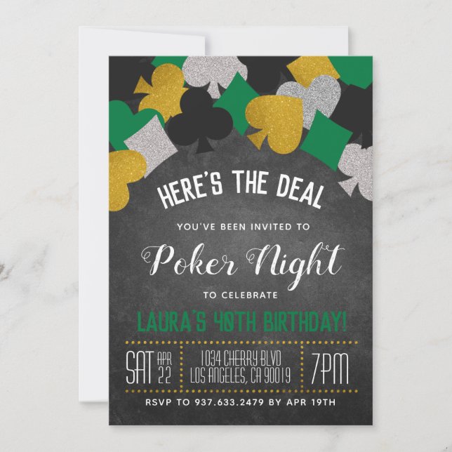 Casino Poker Einladung (Vorderseite)