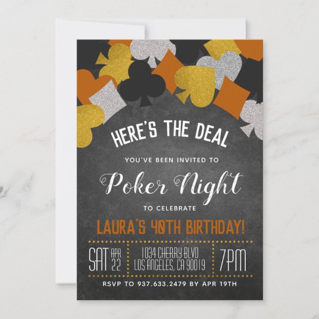 Casino Poker Einladung (Vorderseite)