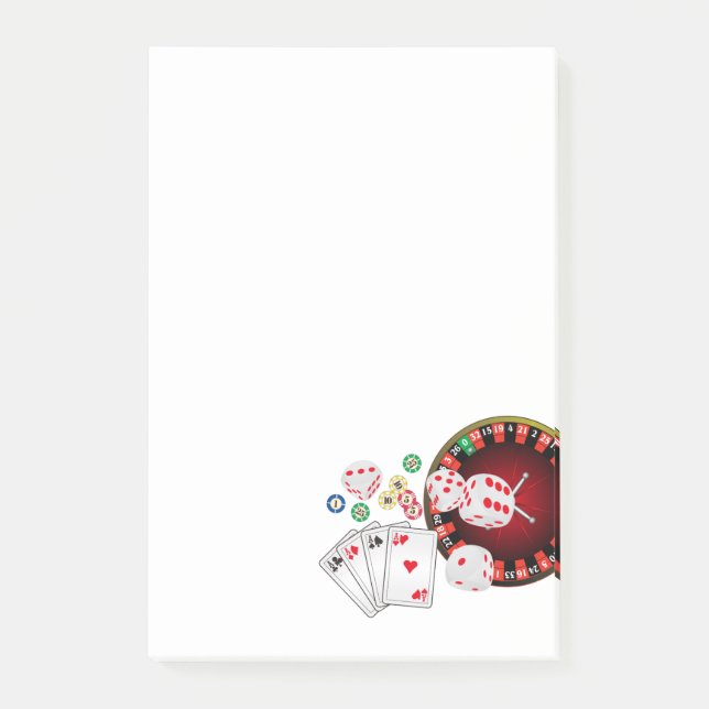 Casino, Poker, Erwachsenenartikel Post-it Klebezettel (Vorderseite)
