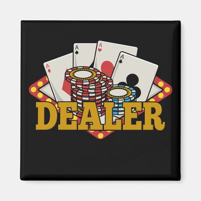 Casino Poker Händler Magnet (Vorne)