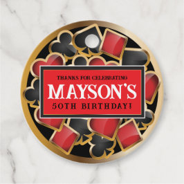 CASINO POKER Karten Einladung zur Geburtstagsparty Geschenkanhänger