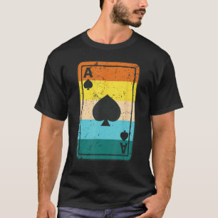 Casino Poker Spieler Spielen Retro Spielkarten Ace T-Shirt