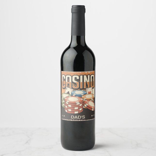 Casino Poker Weinetikett (Vorderseite)