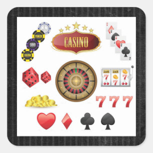 Casino Quadratischer Aufkleber