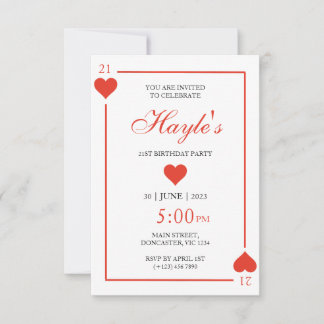 Casino Queen of Hearts Spielkarten Einladung