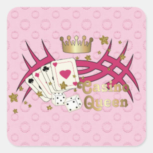 Casino Queen Quadratischer Aufkleber