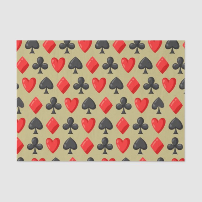 Casino Rot, Black and Gold Card Anzug Gambling Seidenpapier (Vorderseite)