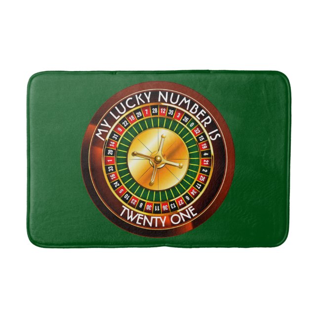 Casino Roulette Rad mit Ihrer Glückszahl Badematte (Vorderseite)