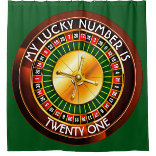 Casino Roulette Rad mit Ihrer Glückszahl Duschvorhang