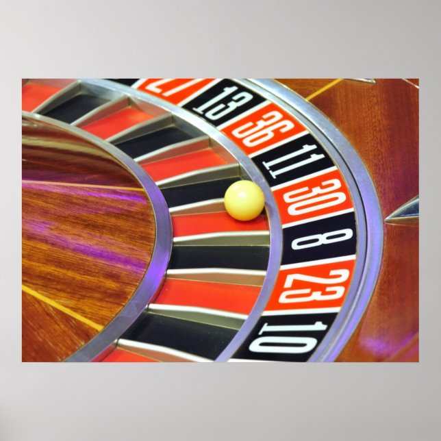 Casino Roulette-Radball Nummer 30 Glücksspiel Poster (Vorne)