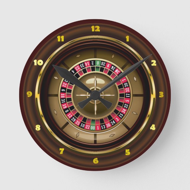 Casino Roulette Runde Wanduhr (Vorderseite)