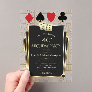 Casino Royale Las Vegas Poker Geburtstag Acryleinladungen