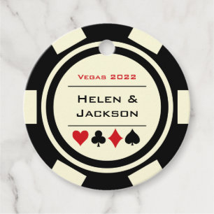 Casino Schwarz-weißer Poker Geschenkanhänger