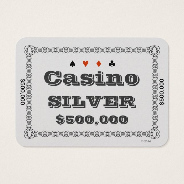 Casino ~SILVER~ Poker Chip Plaque $ 500 K (100 ct) (Rückseite)