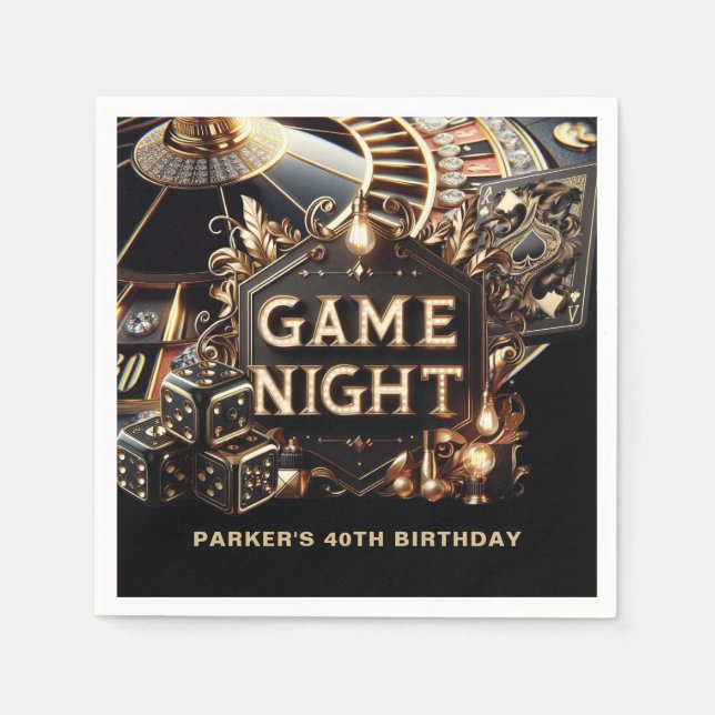 Casino Spielabend Gewohnt Serviette (Vorderseite)