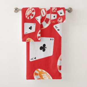 Casino, Spiele Zubehör Muster 5 Badhandtuch Set