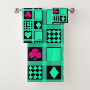 Casino Spielkarten Anzug Rodelbahn mit Aussicht Badhandtuch Set