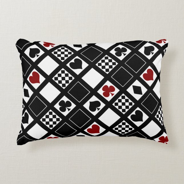 Casino Spielkarten Anzug Rodelbahn mit Aussicht Dekokissen (Vorderseite)