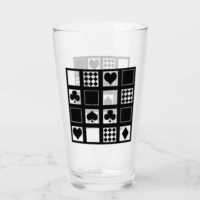 Casino Spielkarten Anzug Rodelbahn mit Aussicht Glas (Vorderseite)