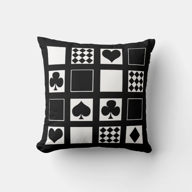 Casino Spielkarten Anzug Rodelbahn mit Aussicht Kissen (Vorderseite)