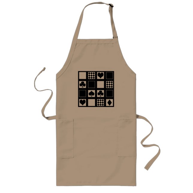 Casino Spielkarten Anzug Rodelbahn mit Aussicht Lange Schürze (Vorne)