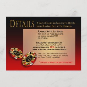 Casino Style 4.5" x 6.25" Details Card (PJ) Begleitkarte