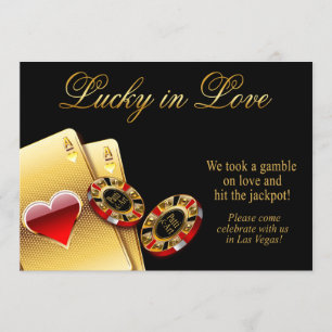 Casino Style Wedding (PJ) FRAG FÜR NAMEN IN CHIPS Einladung
