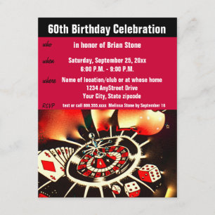 Casino Thema 60. Geburtstagsfeier Einladung