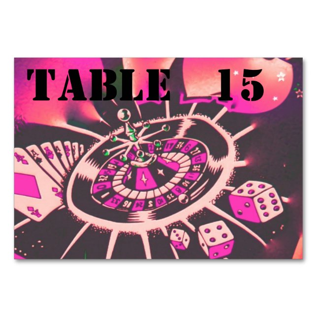 Casino Theme Diversity Glücksspiele Tischnummer (Vorderseite)