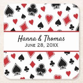 Casino Theme Las Vegas Wedding Rechteckiger Pappuntersetzer