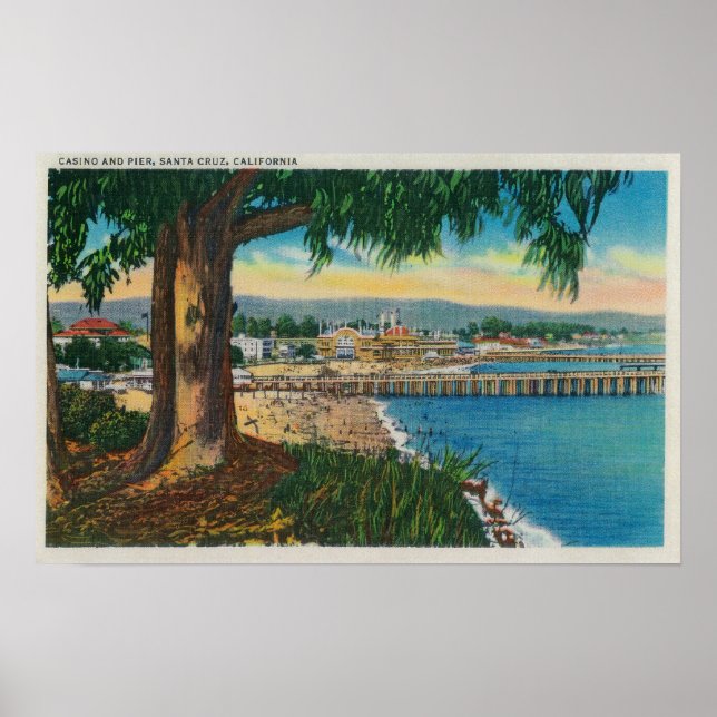 Casino und Pier, Santa Cruz Santa Cruz, CA Poster (Vorne)